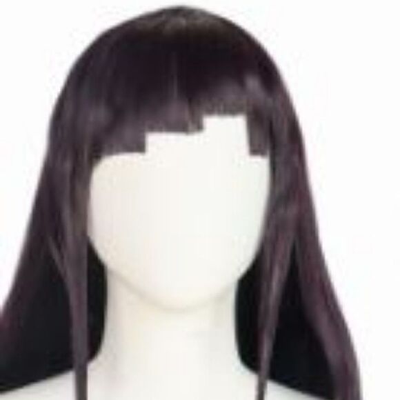Long Wavy Dark Purple Wig with bangs great for Anime costume - Picture 4 of 4